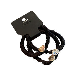 日韩简约百搭高级感皓石橡皮圈精致爱心发圈组合装高弹耐用头绳女