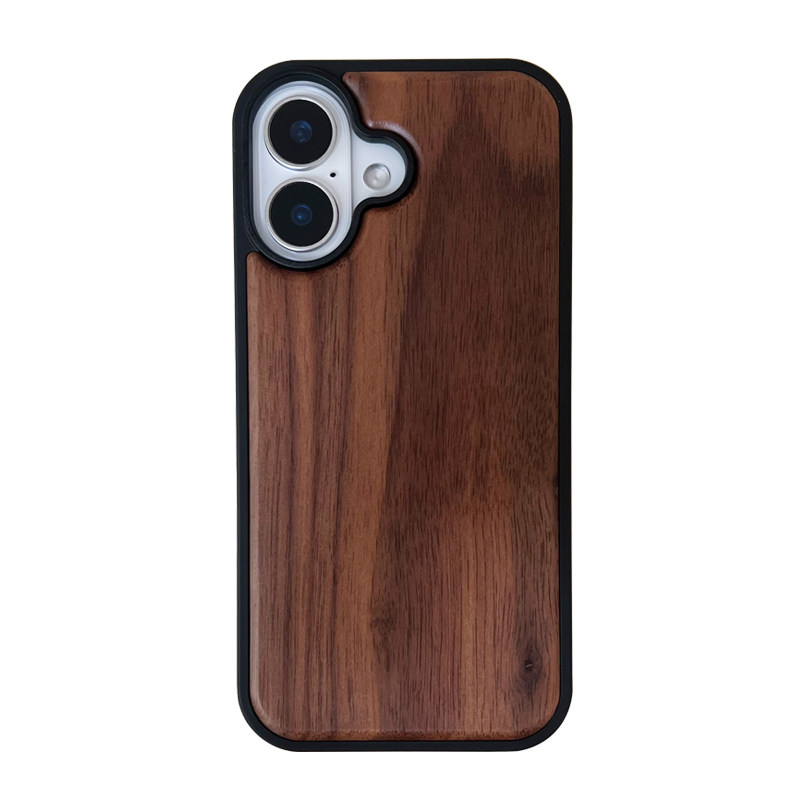 适用于苹果17ProMAX木质手机壳16Pro全包边MagSafe防摔iPhone15PM磁吸实木复古14plus简约胡