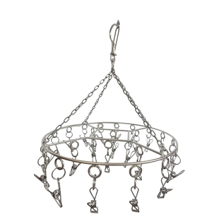 304金属衣架晒袜子衣服凉内衣挂钩隐私内衣阳台多夹圆形晾衣架