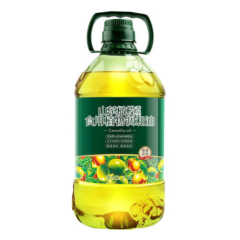 非转山茶橄榄食用油5斤山茶籽调和油物理压榨橄榄油家用桶装基因