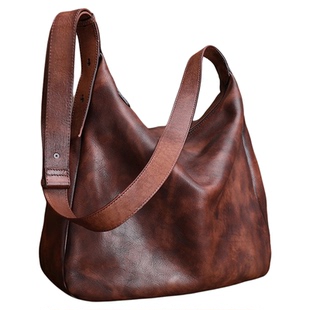 法缇斯新款复古休闲斜挎包真皮包包头层牛皮单肩包小众百搭通勤包