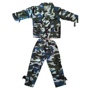迷彩服套装儿童军训服幼儿园小学生迷彩演出服蓝色男童运动会服装