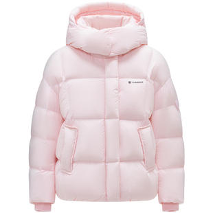 坦博尔2025冬季新款女童羽绒服短款保暖加厚可脱卸帽蓬松舒外套Z