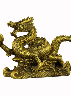 纯铜招财中式客厅龙摆件工艺品