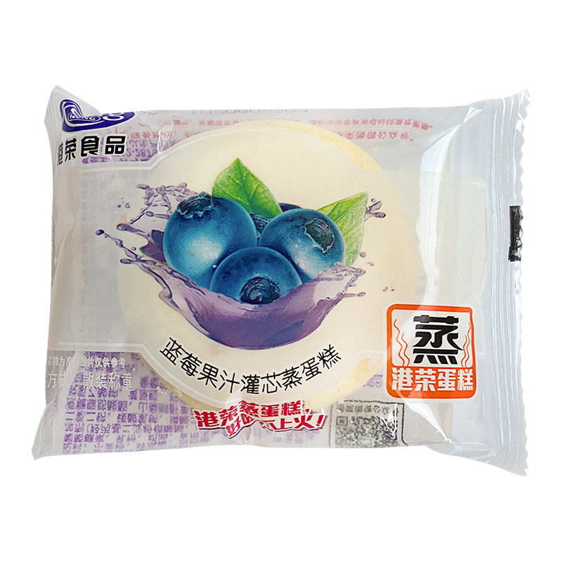 港荣奶香蓝莓果汁夹心蒸蛋糕
