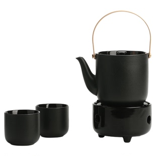 宜集堂高奢茶壶泡茶家用陶瓷提梁壶一壶两杯套装茶具保温茶炉大号