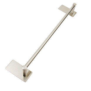 304不锈钢免打孔强力3M无痕粘贴瓷砖玻璃墙壁承重粗单杆毛巾挂架