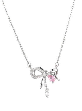 新款轻奢金色蝴蝶结水钻锁骨链