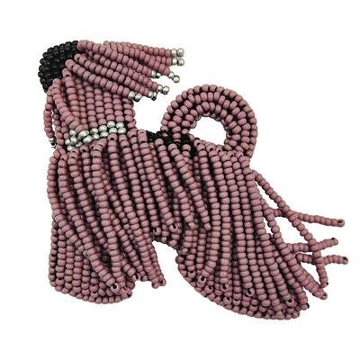 Hits手作 阿富汗犬长毛拖把狗珠绣胸针挂件个性创意礼物冬日饰品