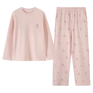 芬腾可安睡衣女款2025新款春装纯棉长袖春秋季加大码舒适居家居服