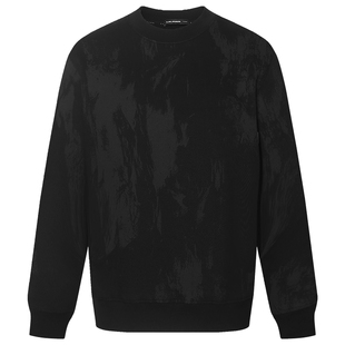 【微阔加绒】利郎官方 长袖卫衣男士圆领印花2025冬季保暖T恤男装