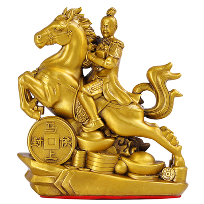 黄铜马上封侯摆件马上猴桌面装饰