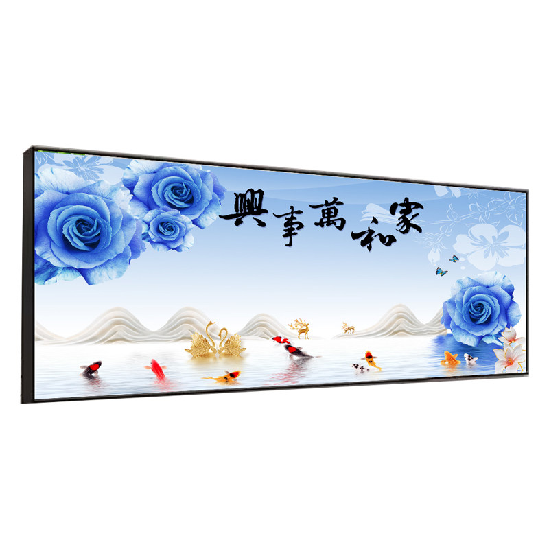 现代简约客厅装饰画蓝色玫瑰花