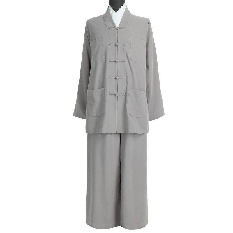 冬季僧服套装男女款高档泥料僧衣出家人小褂比丘尼短褂师父服装毛