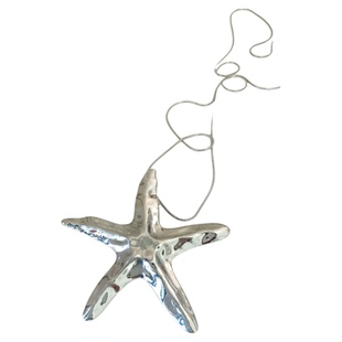 美式复古辣妹银色海星项链海边长款五角星颈链甜酷时尚夸张毛衣链