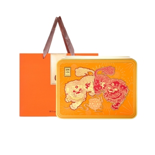 锦华瑞狮纳吉高档礼盒902g双层铁盒坚果曲奇休闲零食送长辈新年礼