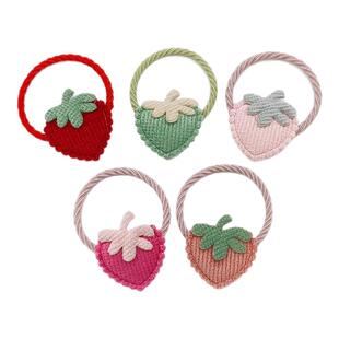 韩系儿童发圈发绳可爱布艺草莓头绳小皮筋宝宝碎发夹子女孩小发夹