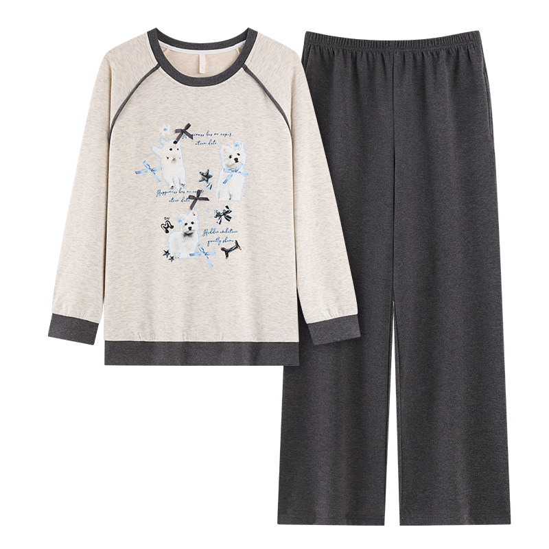 春秋冬季女款羊绒长袖保暖家居服