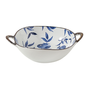 川岛屋日式双耳汤碗家用2025新款高颜值陶瓷餐具大碗汤盆大号面碗