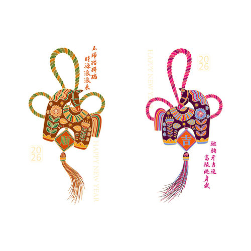 2026马年新年装饰贴纸中国风挂件店铺玻璃门贴窗贴画春节橱窗布置