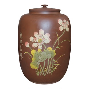 70饼茶缸云南建水紫陶罐特大号存茶罐密封防潮茶叶罐普洱茶散茶罐