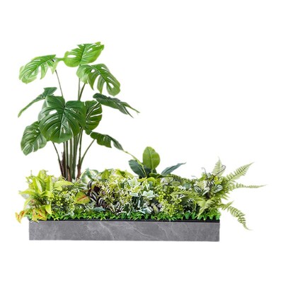 仿真绿植造景组合摆设热带植物隔断花槽花箱仿生假花室内景观装饰