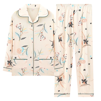 高档100%纯棉女士睡衣套装