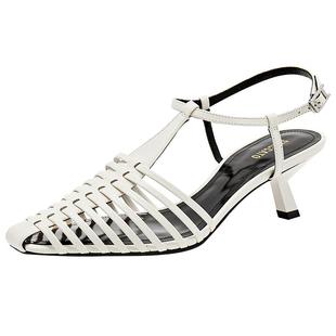 思加图春季鱼骨高跟鞋罗马凉鞋猪笼鞋女包头凉鞋EI001AH4