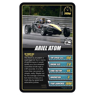美国Sports Cars Top Trumps Card Game跑车卡片桌游收藏礼物男孩
