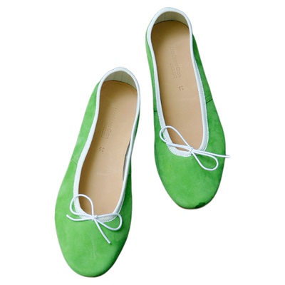 盛先生｜全新升级真皮中底chao软羊猄芭蕾手工鞋女蝴蝶结低跟单鞋