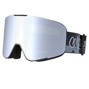 鲸鱼WHALE磁吸滑雪镜增光双镜片柱面双层防雾磁吸男女滑雪眼镜