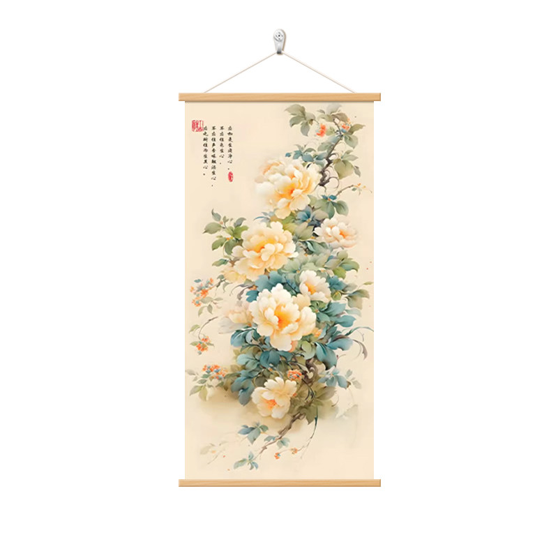 花开富贵入户玄关装饰画牡丹花