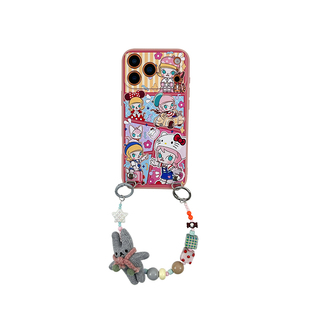 品申原创硅胶少女粉卡通molly女孩手提链条适用iphone17promax手机壳全包防摔高级感个性挂绳苹果16保护套