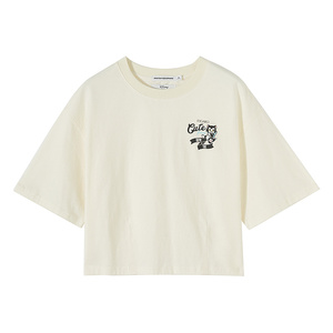美特斯邦威T恤女2024夏季新款费加罗猫系列宽松潮流针织短袖上衣