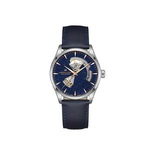 HAMILTON汉米尔顿爵士系列开心星空蓝砂金石盘自动机械腕表镂空