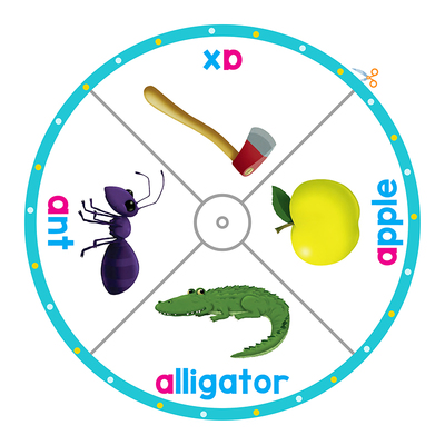 phonics英文字母轮wheel转盘卡