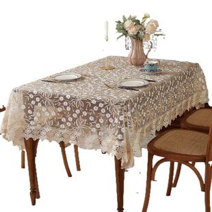 桌布布艺欧式茶几长方形餐桌布高级感高档奢华蕾丝方桌正方形台布
