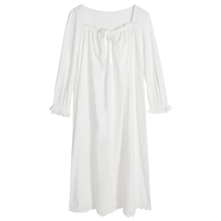 性感高级宫廷风法式公主睡裙女款长袖绝美仙女大码纯棉睡衣春秋季