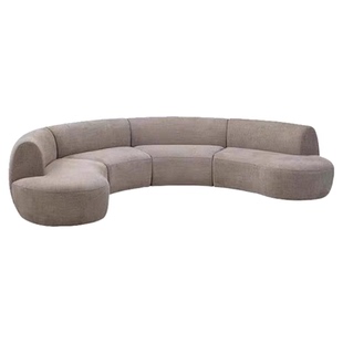 弧形极简客厅异形弦月布艺沙发别墅大平层酒店大堂半圆形组合沙发