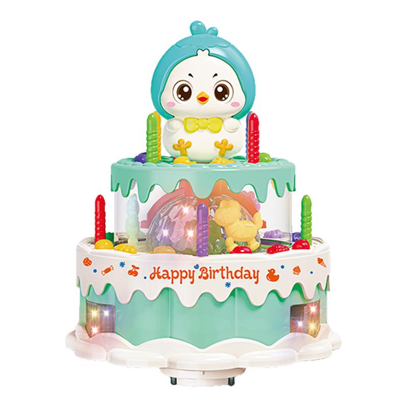 电动万向行驶灯光音乐生日蛋糕