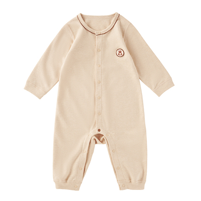 欧孕宝宝婴儿彩棉四季中开连体衣