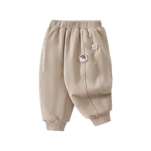 贝肽斯儿童裤子男童卫裤2026秋冬童装宝宝休闲夹棉加绒保暖长裤