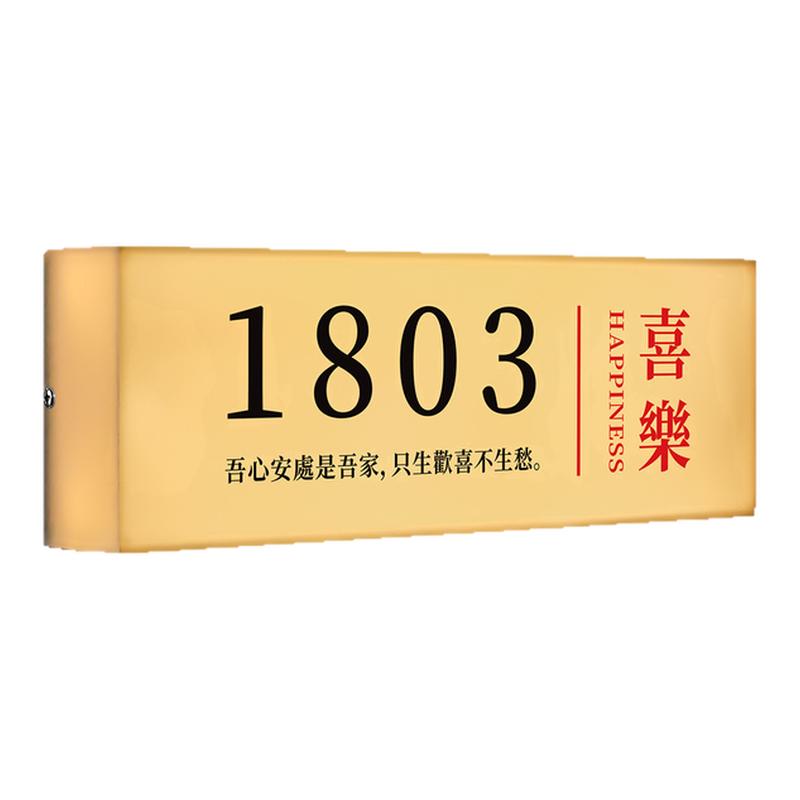 【感应灯】高级感门牌号码牌家用