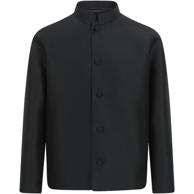 LEZORA桑蚕丝羊毛新中式立领夹克