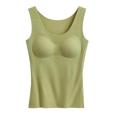 红豆德绒发热背心带胸垫女士