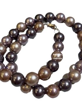 仿海水珍珠纯银女美拉德珍珠项链