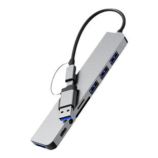 typec拓展坞usb3.0扩展器适用MacBook笔记本扩展坞hub转换器读卡sd/tf连接U盘键盘鼠标4K高清HDMI投屏