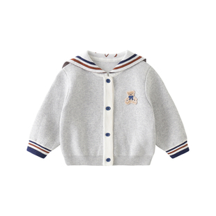 宝宝套装春装男童海军风外套婴儿针织开衫春季分体两件套儿童衣服