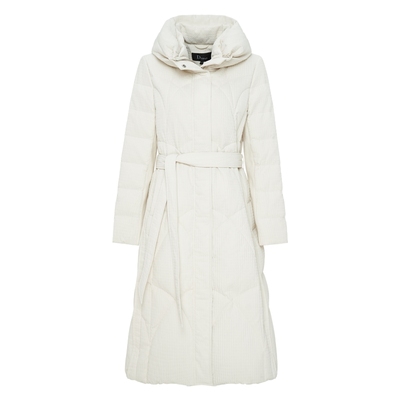 IDPAN女装冬季新款时尚精致修身显瘦肌理感通勤长款羽绒服