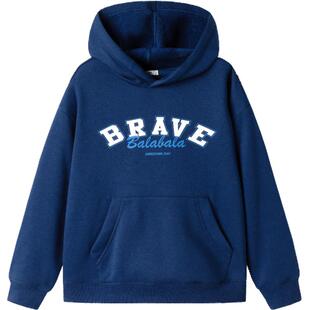 巴拉巴拉童装儿童卫衣男童秋冬女童加绒保暖连帽上衣洋气时尚舒适